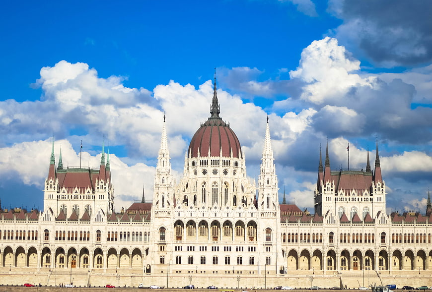 Hungarian Parliament Building in Budapest under Blue Sky