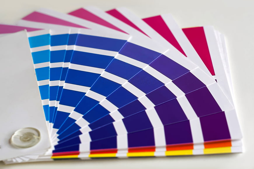 Fanned Color Swatch Book for Printing and Design