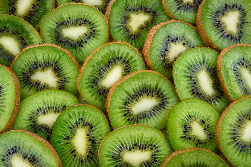 Fresh Sliced Kiwi Fruit Pattern Close Up