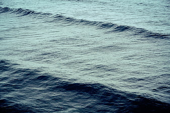 Dark Blue Ocean Waves Rolling on the Sea Surface