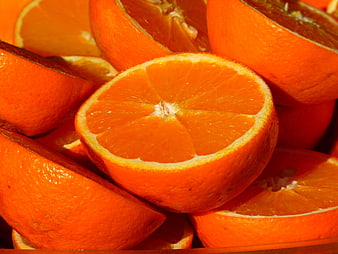 Fresh Cut Oranges Close Up