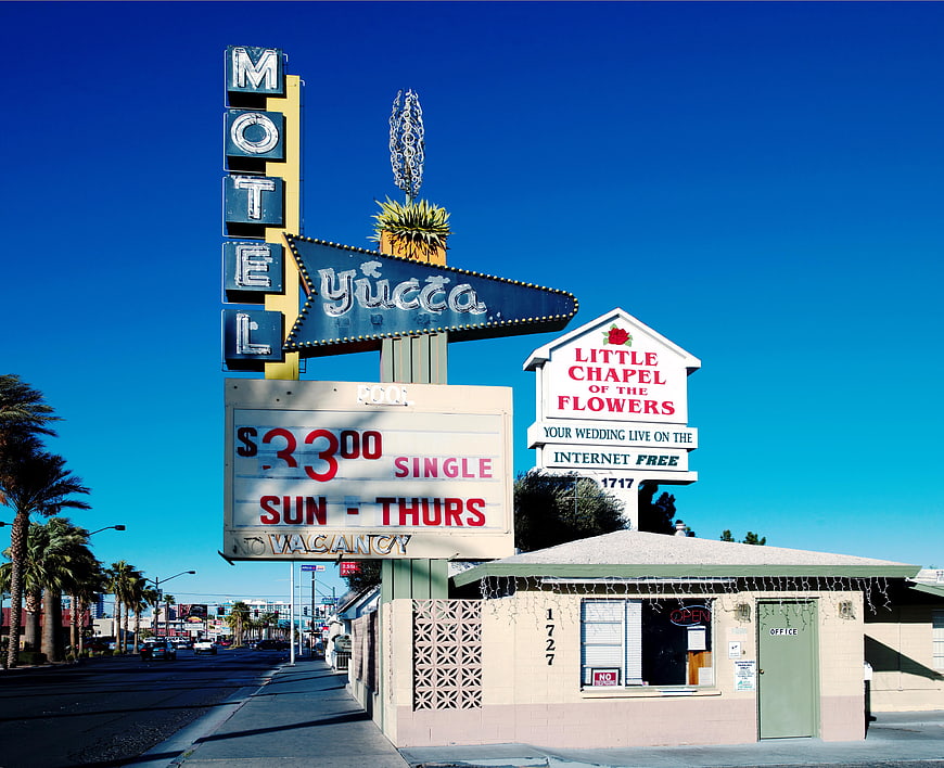 Yucca Motel and Little Chapel of the Flowers in Las Vegas