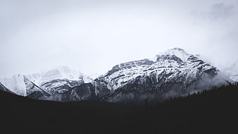 Majestic Snow-Capped Mountain Peak in Winter Landscape