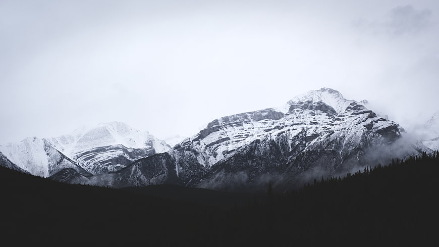 Majestic Snow-Capped Mountain Peak in Winter Landscape