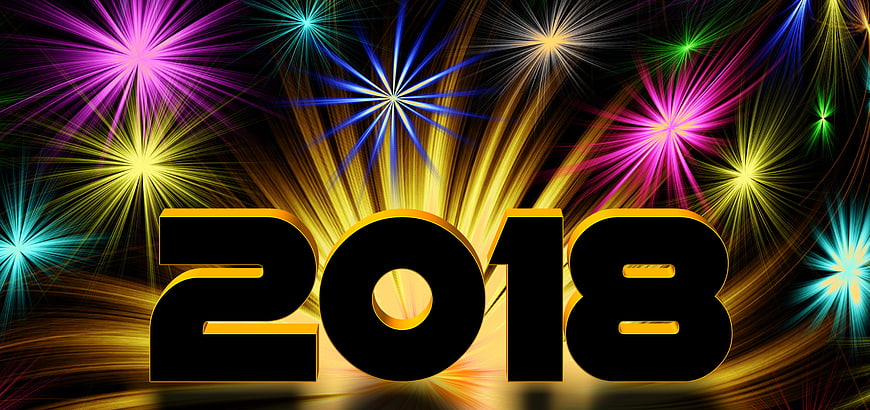 2018 New Year Fireworks Celebration Background