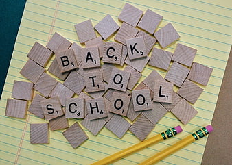 Back to School Scrabble Tiles on Yellow Lined Paper