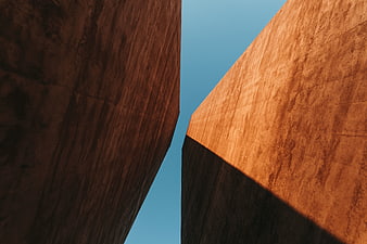 Abstract Concrete Architecture with Blue Sky and Shadows