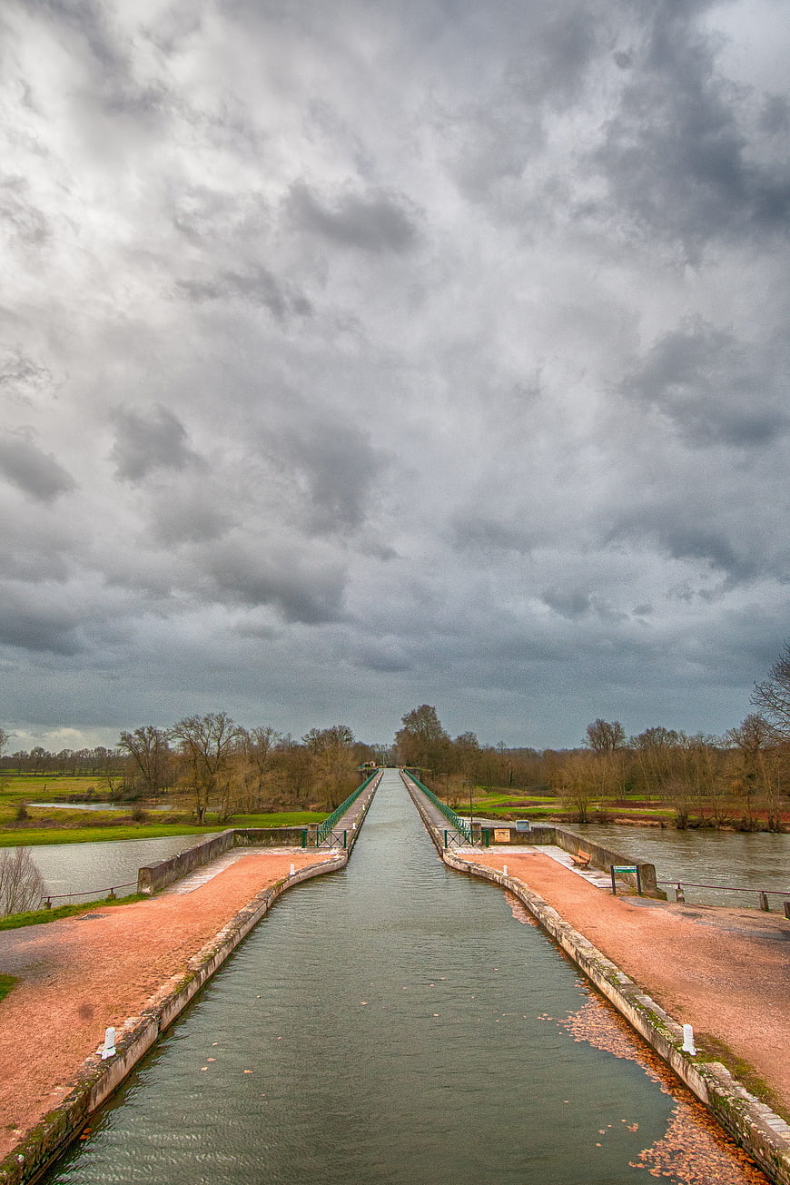 Dramatic Canal Lock in Digoin, Burgundy, France