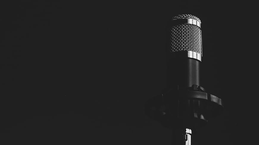 Vintage Microphone on Dark Background