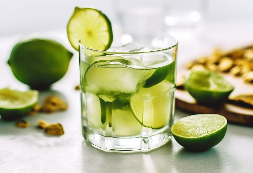 Refreshing Caipirinha Cocktail with Limes and Sugar
