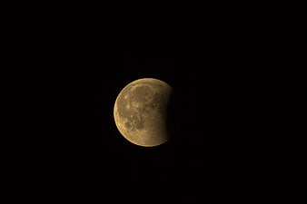 Gibbous Moon in Dark Night Sky