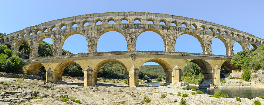 Pont du Gard Roman Aqueduct in Southern France