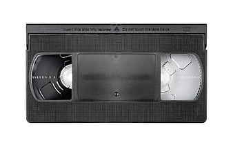 Vintage VHS Video Cassette Tape on White Background