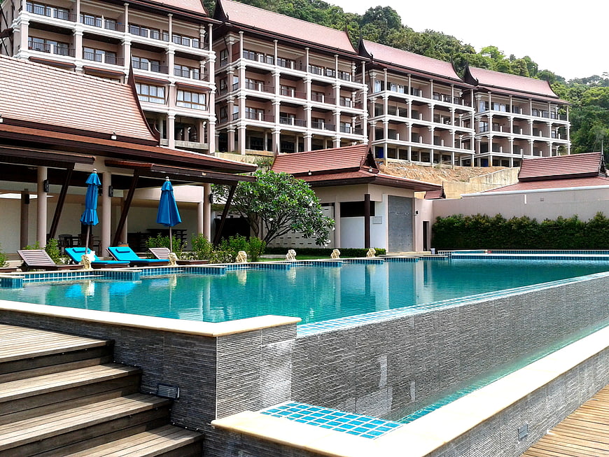 Luxury Resort Swimming Pool with Thai Architecture