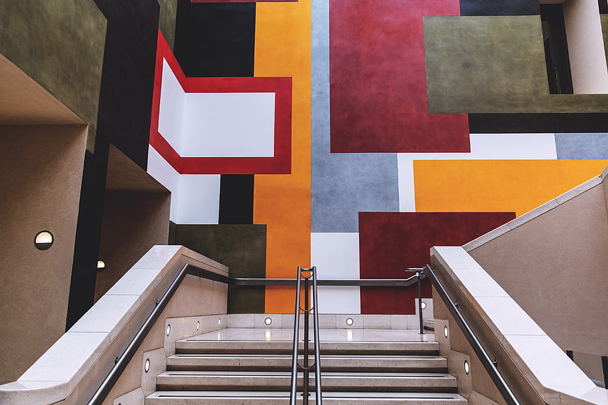 Colorful geometric staircase interior architecture