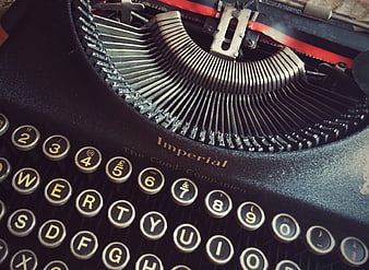 Vintage Imperial Typewriter Keyboard and Typebars Close Up