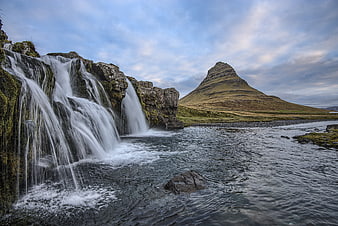 Kirkjufell Mountain and Waterfall in Iceland