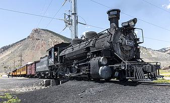 Vintage Steam Locomotive 482 on Mountain Tracks