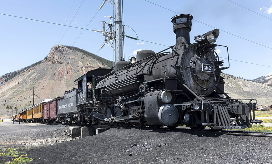 Vintage Steam Locomotive 482 on Mountain Tracks