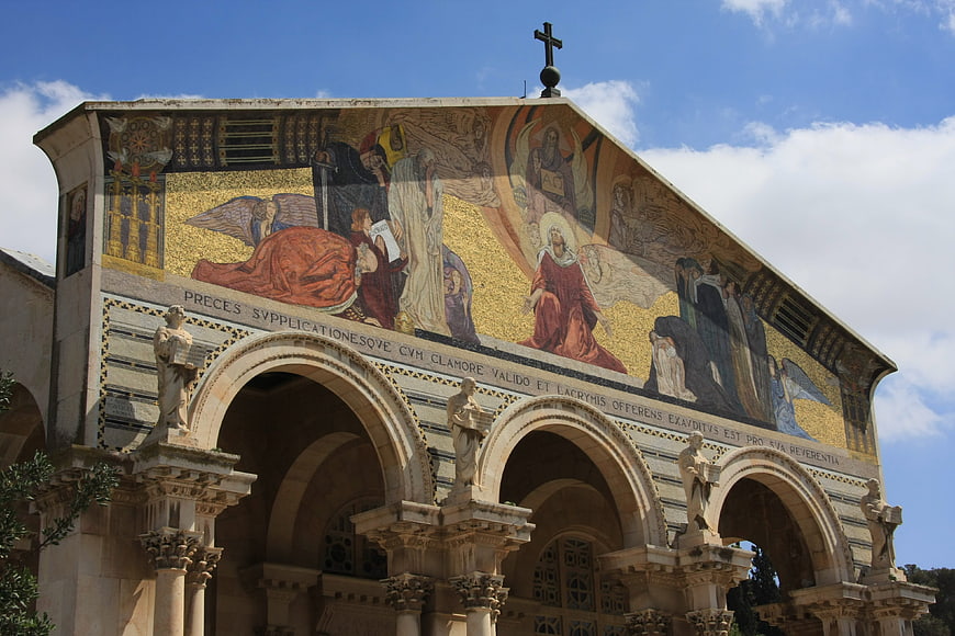 Church of All Nations mosaic facade in Jerusalem