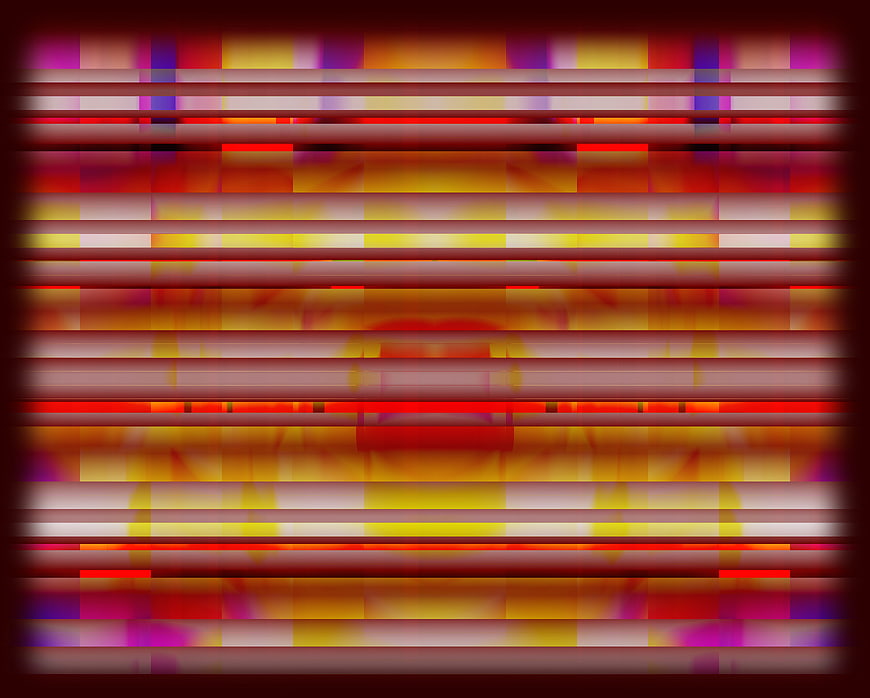 Abstract horizontal stripes with vibrant red, yellow, and purple colors