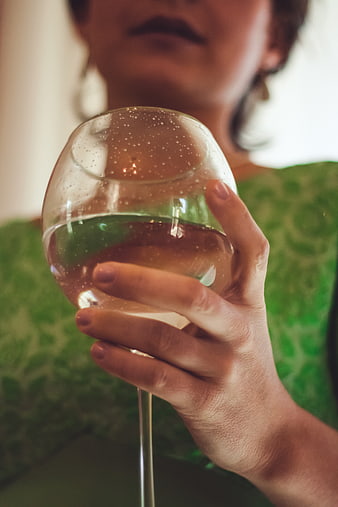 Woman Holding Wine Glass Close Up