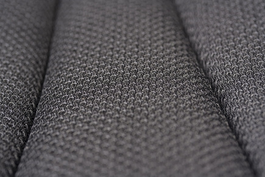 Close-up of textured gray fabric weave pattern