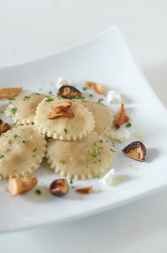 Gourmet Mushroom Ravioli with Creamy Sauce and Herbs