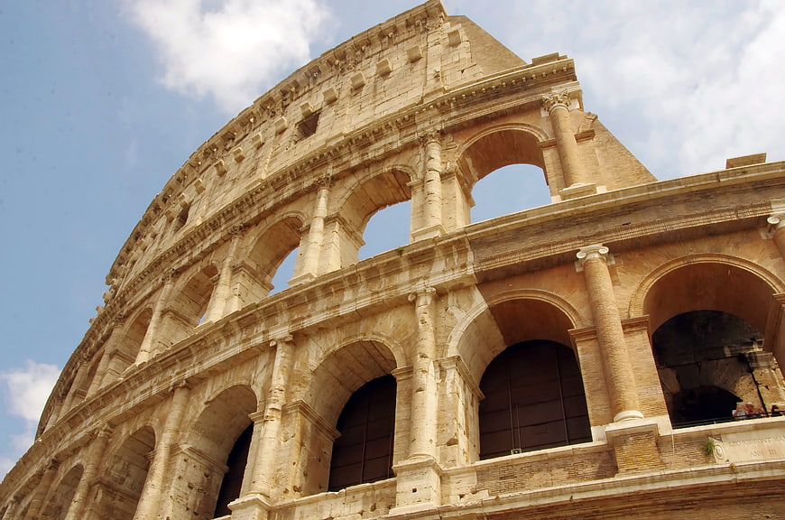 Low angle view of the Colosseum in Rome, Italy