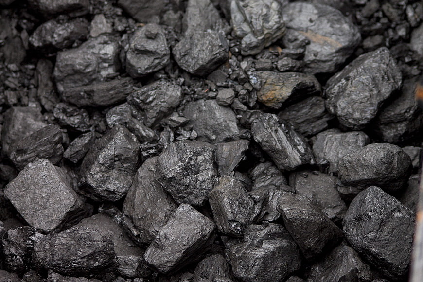 Close-up texture of black anthracite coal rocks