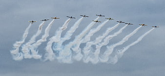 Aerobatic Team Formation Flight with Smoke Trails