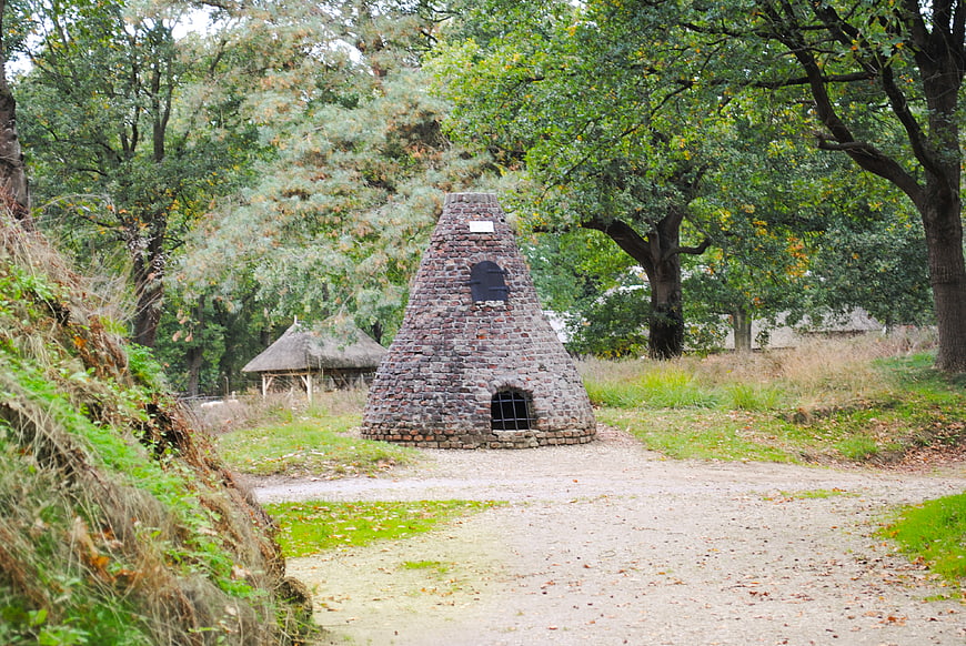 Historic brick kiln in a Dutch forest setting