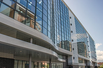 Modern Glass Hospital Building Exterior In Enschede