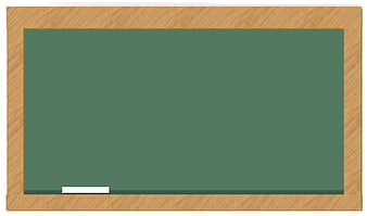 Empty Green Chalkboard with Wooden Frame and Chalk