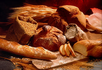Artisanal Bread, Wheat, and Flour Still Life