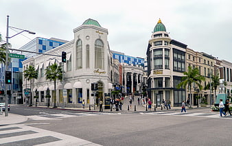 Beverly Hills Rodeo Drive Street View With Luxury Stores