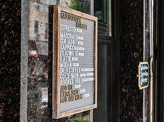 Coffee Shop Menu Board on Window