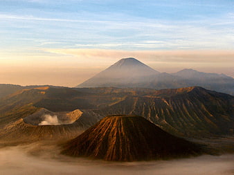 Mount Bromo Volcano Landscape at Sunrise in East Java, Indonesia