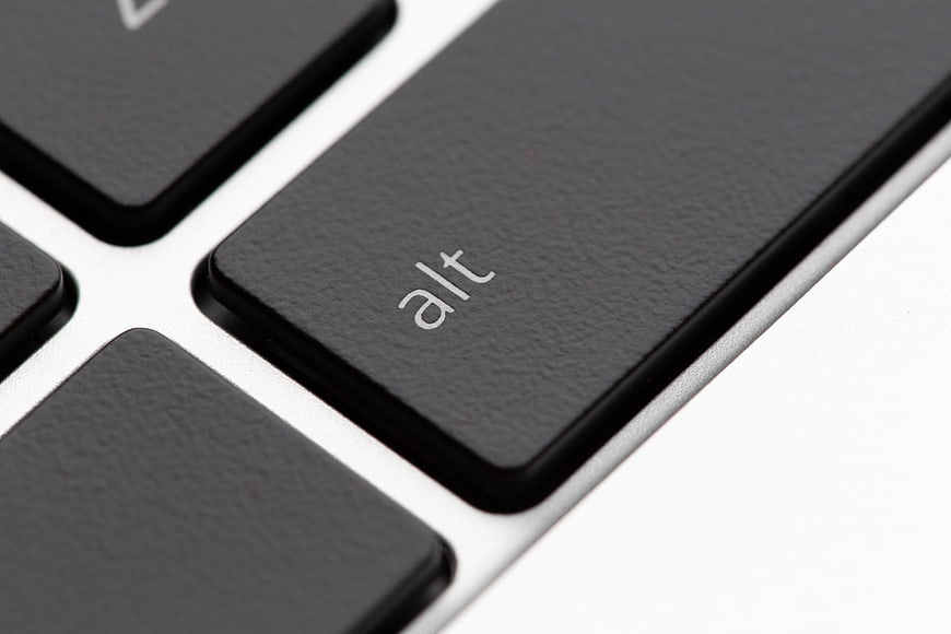 Close-up of Alt Key on Laptop Keyboard