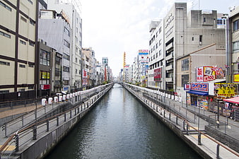 Dotonbori Canal Osaka Japan Urban Street Scene