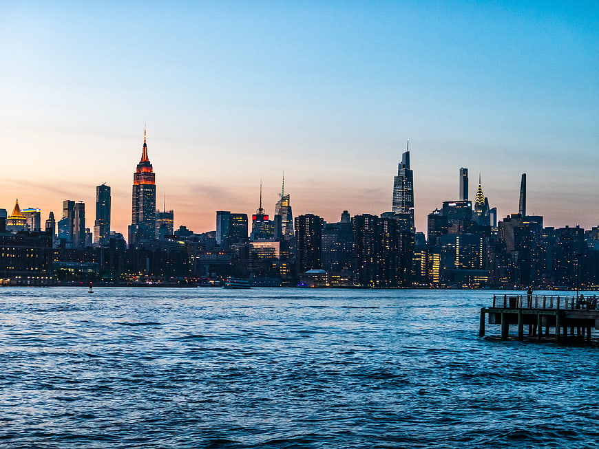 Manhattan Skyline at Dusk from Across the Water