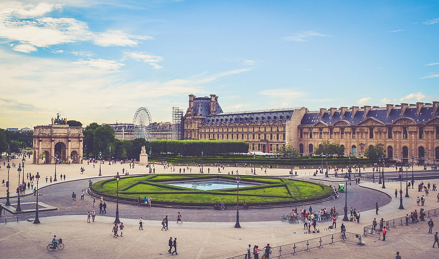 Wide View of Place de la Concorde and Louvre Museum in Paris