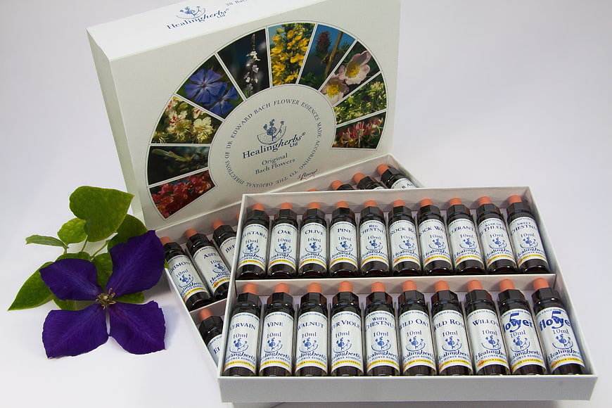 Complete set of Bach flower remedies in white box