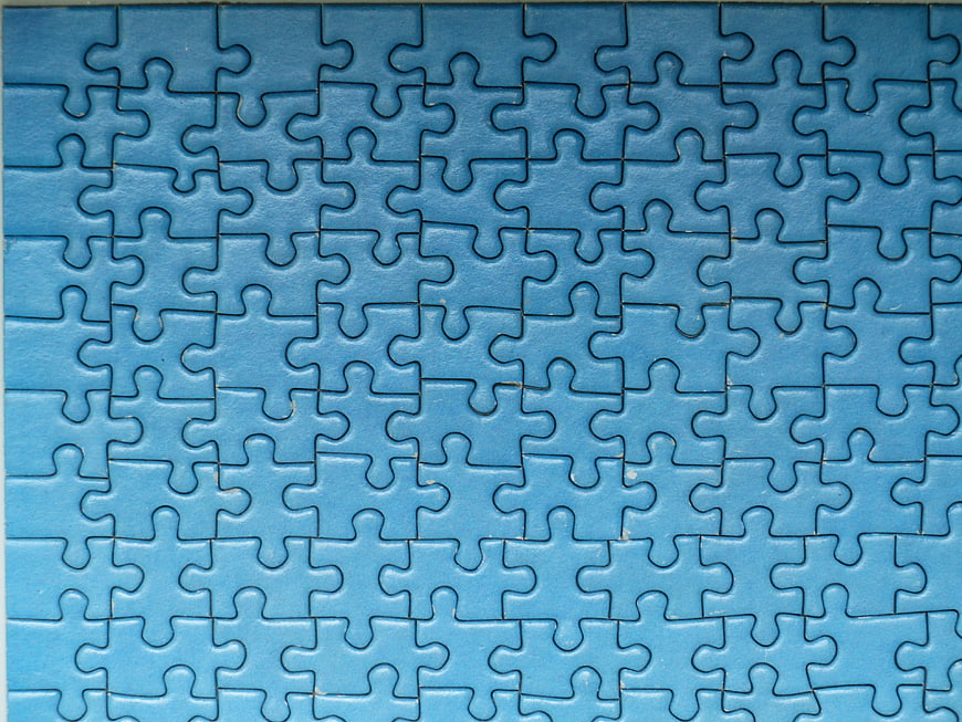 Complete Blue Jigsaw Puzzle Pattern Texture