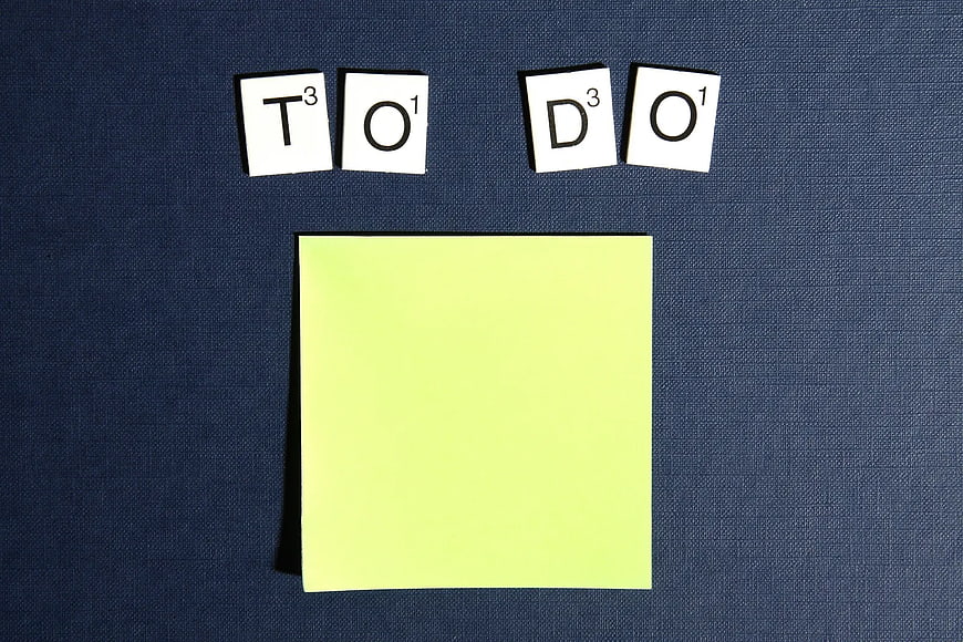 Scrabble Tiles Spelling To Do Above Yellow Sticky Note