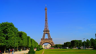 Eiffel Tower in Paris on a Sunny Summer Day