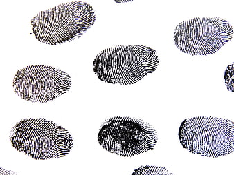 Black Fingerprint Pattern Collection On White Background