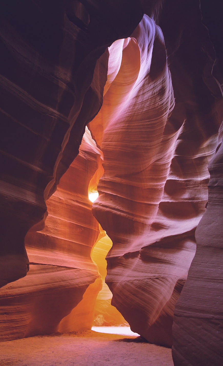 Antelope Canyon Slot Canyon with Sunbeams and Sandstone