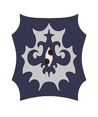 Abstract symmetrical emblem with eyes and gothic design