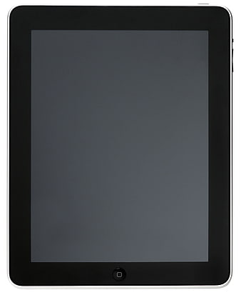 Black Tablet Computer Front View On White Background